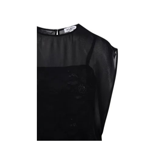 AlaÏA Georgette Bodysuit Top