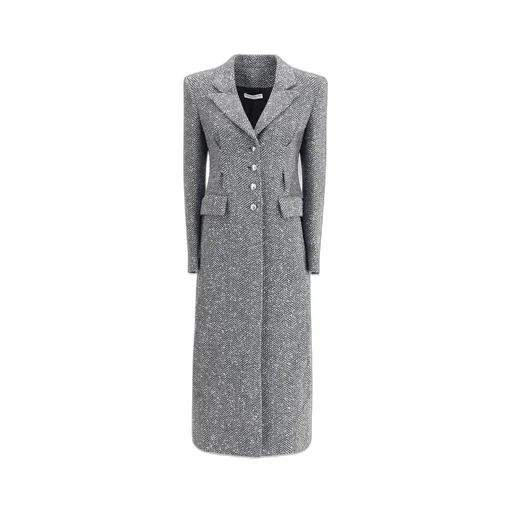 Alessandra Rich Button Detailed Long-Sleeved Coat
