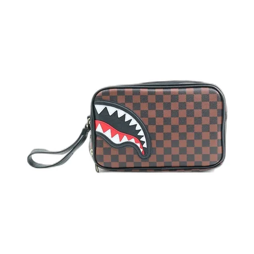 Sprayground Checkered Shark Clutch Bag