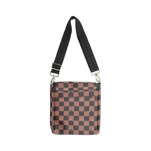 Sprayground Logo Detailed Checked Messenger Bag