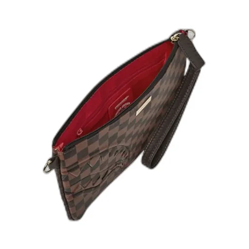 Sprayground Checkered Wristlet Clutch