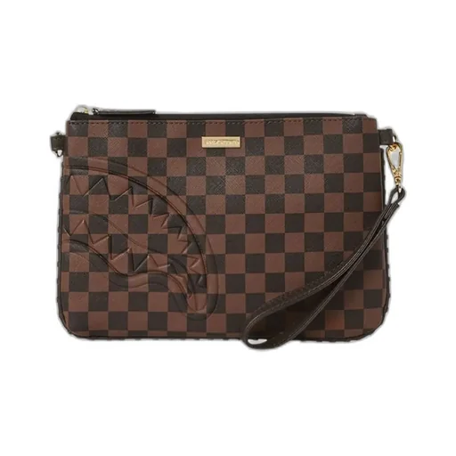 Sprayground Checkered Wristlet Clutch