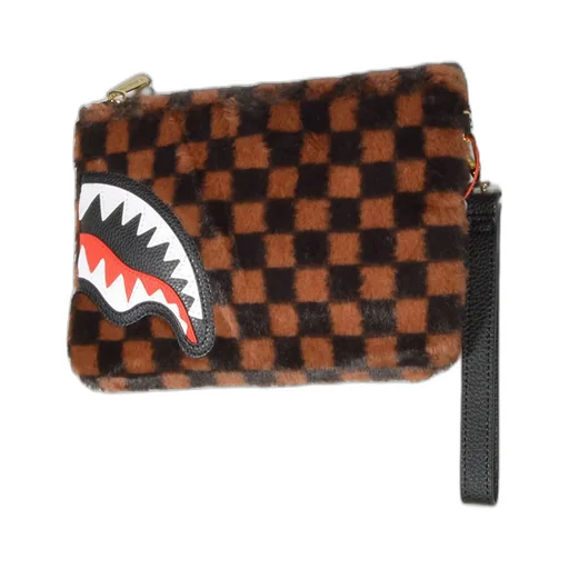 Sprayground Fur Sharks In Paris Clutch Bag