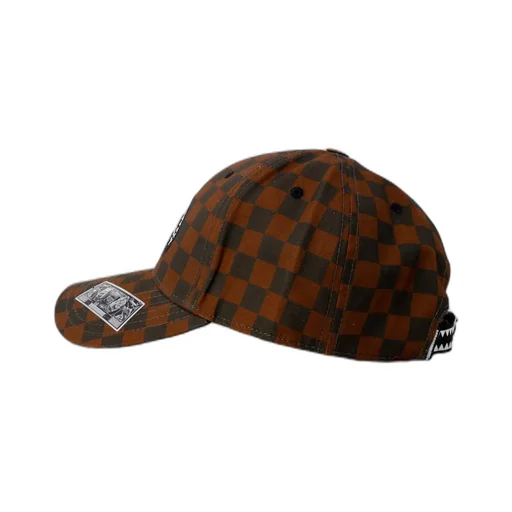 Sprayground Shark Patch Checked Baseball Cap