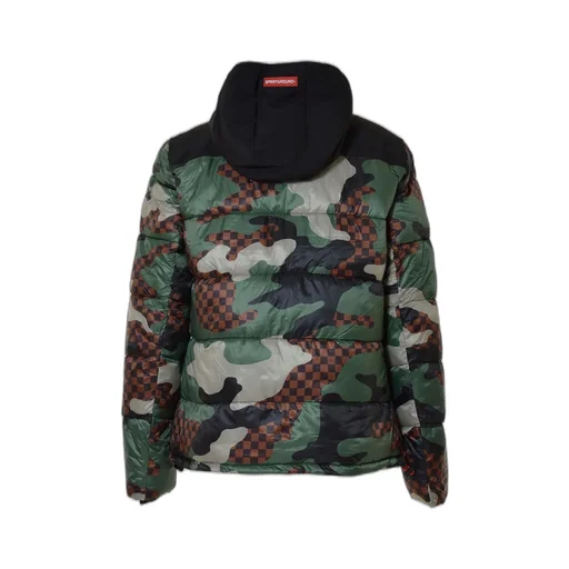 Sprayground Camo Checkered Puffer Down Jacket