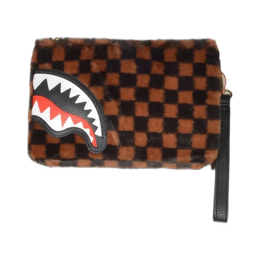 Sprayground Fur Sharks In Paris Clutch Bag