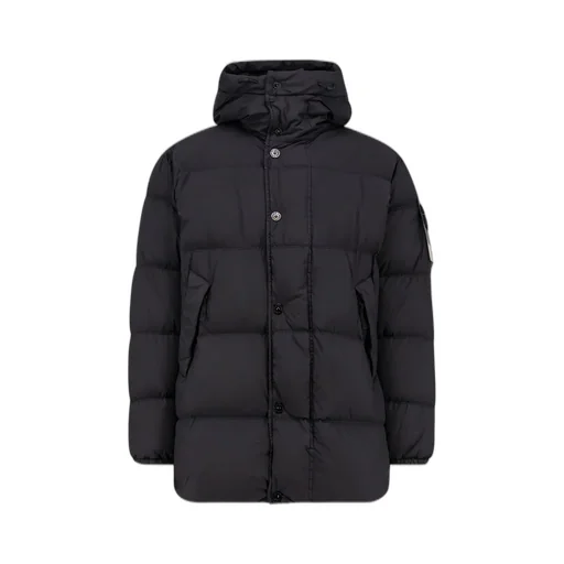 Stone Island Logo Patch Hooded Coat