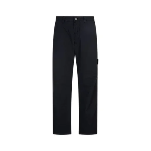 Stone Island Logo Patch Straight-Leg Trousers