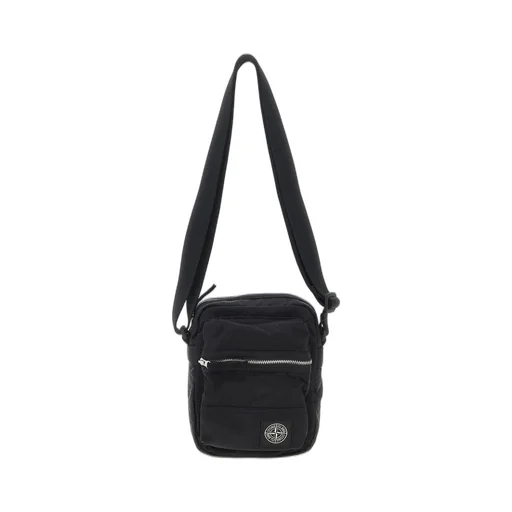 Stone Island Logo Patch Zipped Messenger Bag