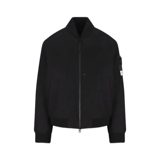 Stone Island Logo Patch Zip-Up Jacket