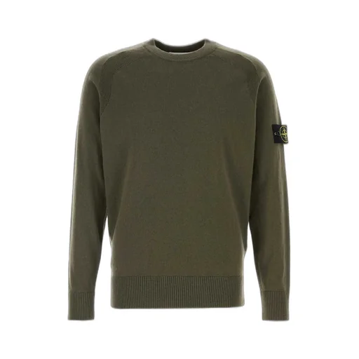 Stone Island Logo Patch Crewneck Knitted Jumper