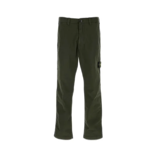 Stone Island Logo Patch Straight-Leg Trousers