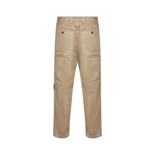 Stone Island Logo Patch Loose-Fit Trousers