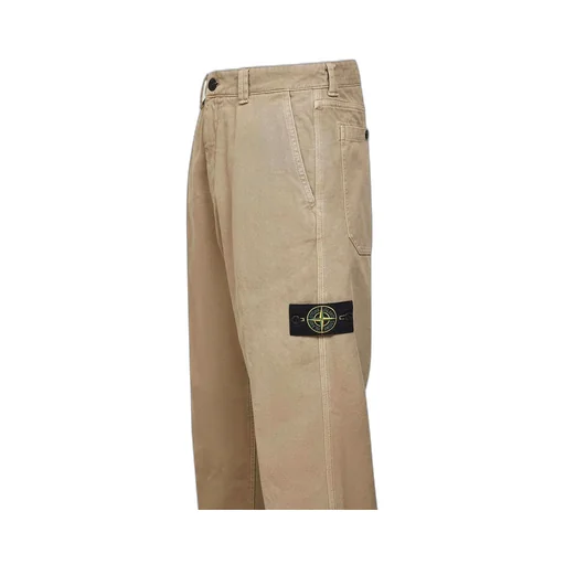 Stone Island Logo Patch Loose-Fit Trousers