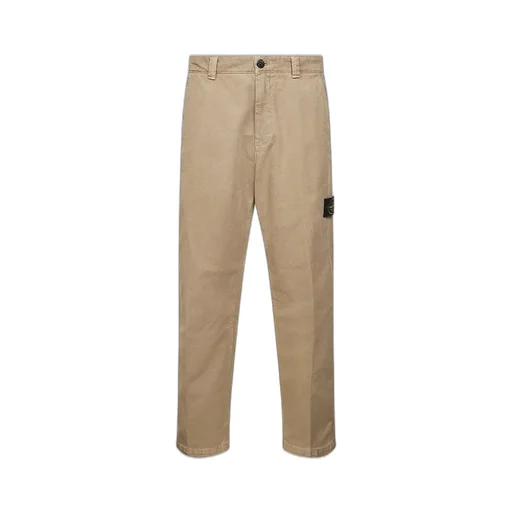 Stone Island Logo Patch Loose-Fit Trousers