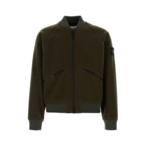 Stone Island Logo Patch Zipped Bomber Jacket