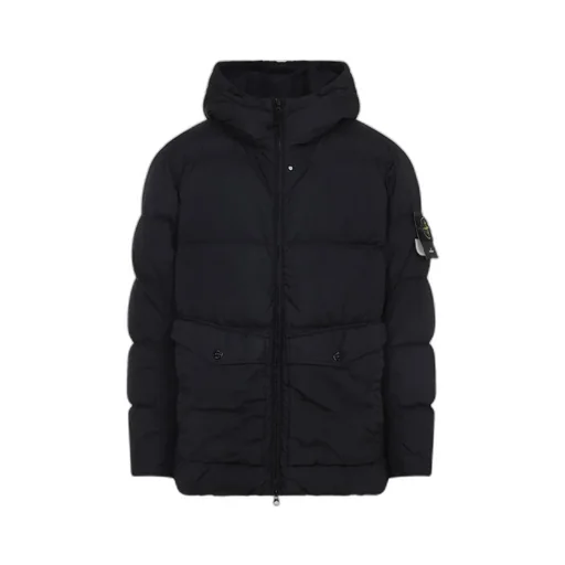 Stone Island Logo Patch Zip-Up Hooded Jacket