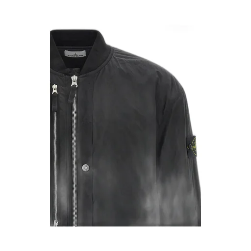 Stone Island Logo Patch Zipped Bomber Jacket