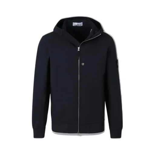 Stone Island Logo Patch Zip-Up Hooded Jacket
