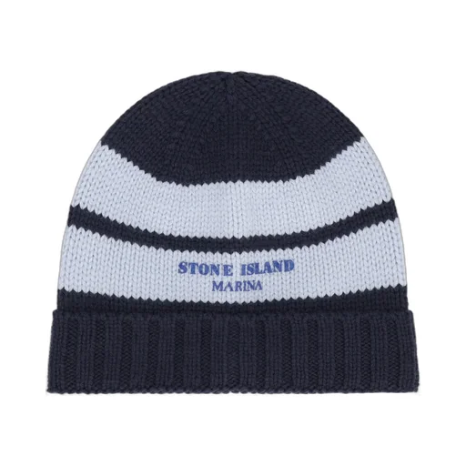 Stone Island Striped Knitted Beanie