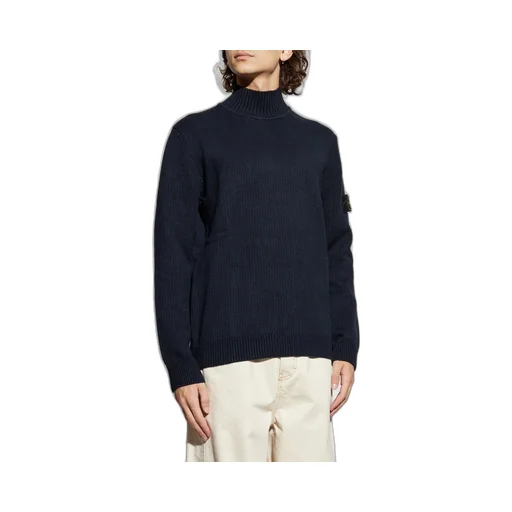Stone Island Logo Patch Turtleneck Jumper