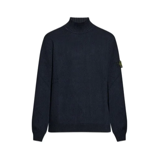 Stone Island Logo Patch Turtleneck Jumper