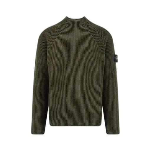 Stone Island Logo Patch Straight Hem Jumper