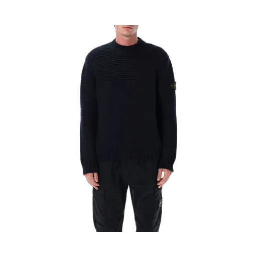 Stone Island Logo Patch Mock Neck Jumper