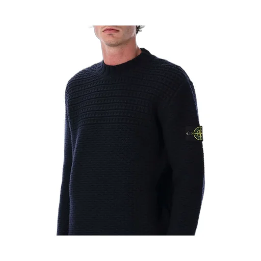 Stone Island Logo Patch Mock Neck Jumper