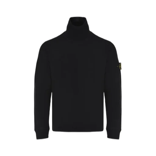 Stone Island Logo Patch Roll Neck Jumper
