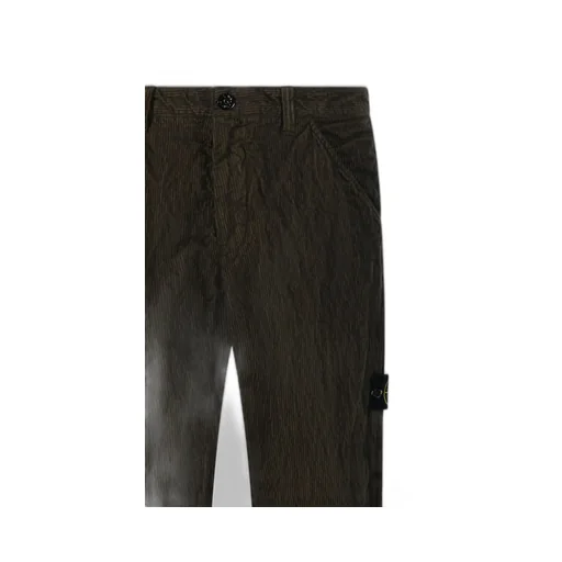 Stone Island Logo Patch Straight Leg Trousers