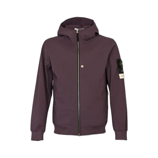 Stone Island Logo Patch Zip-Up Hooded Jacket