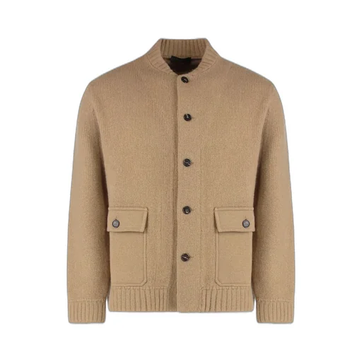 Slowear Ribbed Collar Cardigan
