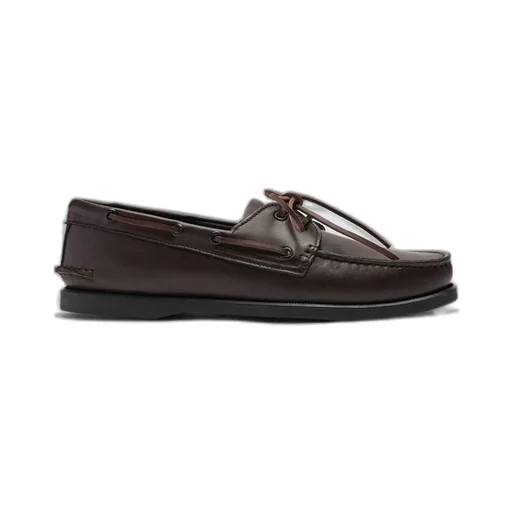 Scarosso Morgan Round-Toe Lace-Up Boat Shoes