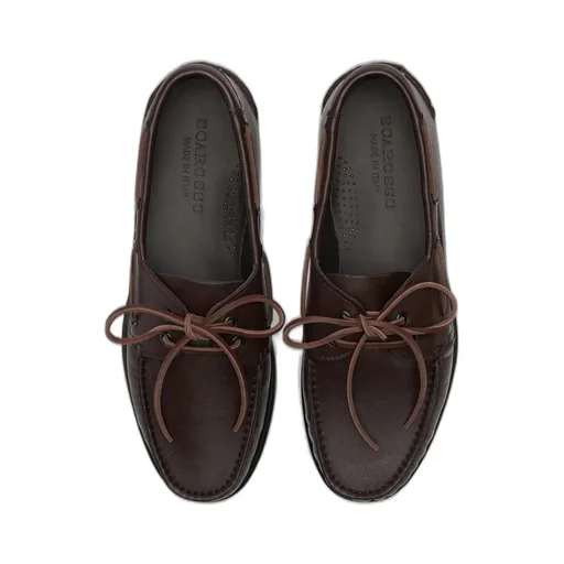 Scarosso Morgan Round-Toe Lace-Up Boat Shoes