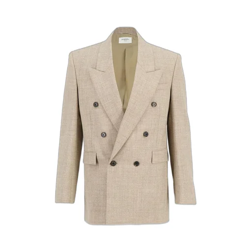 Saint Laurent Double-Breasted Long-Sleeved Jacket