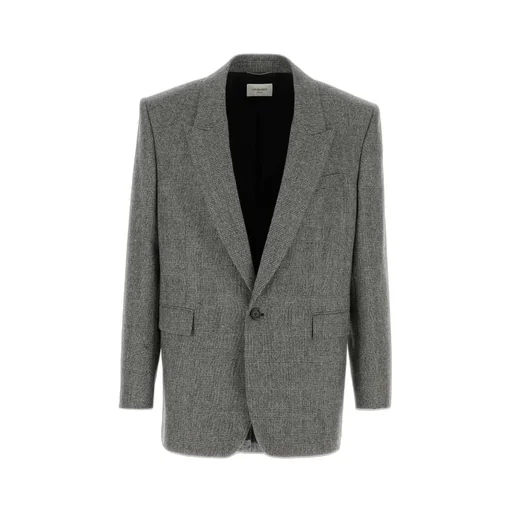 Saint Laurent Single-Breasted Checked Jacket