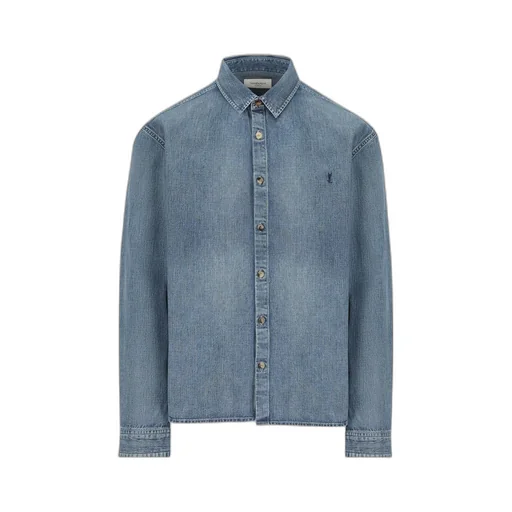 Saint Laurent Cassandre Button-Up Denim Shirt