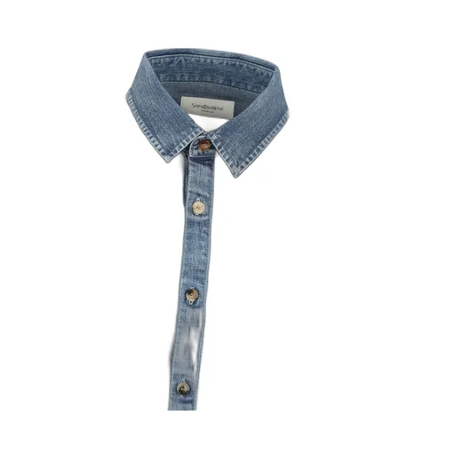 Saint Laurent Cassandre Button-Up Denim Shirt