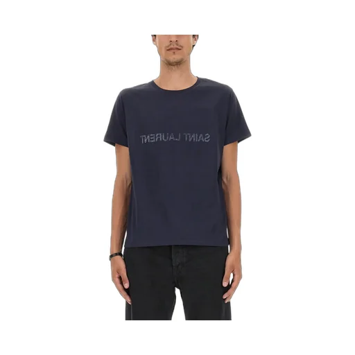 Saint Laurent Logo Printed Crewneck T-Shirt