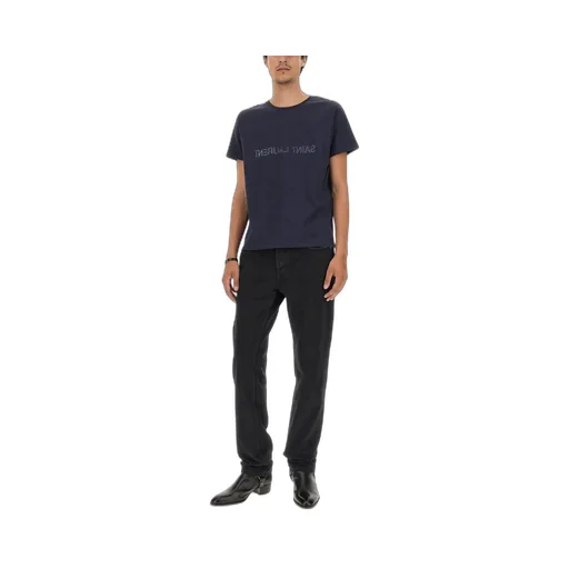 Saint Laurent Logo Printed Crewneck T-Shirt