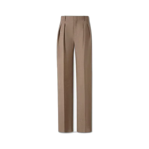 Saint Laurent Pleated Straight Leg Pants
