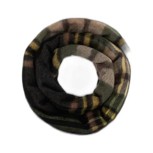 Saint Laurent Tartan Fringed Edge Scarf
