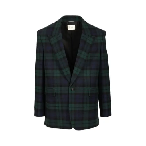Saint Laurent Tartan Single-Breasted Jacket
