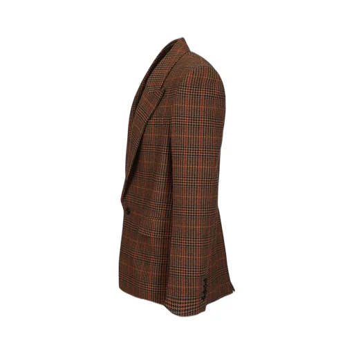 Saint Laurent Single-Breasted Checked Jacket