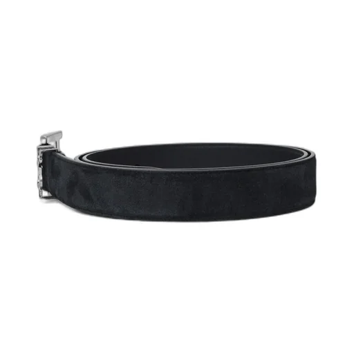 Saint Laurent Logo Plaque Buckled Belt