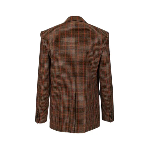 Saint Laurent Single-Breasted Checked Jacket