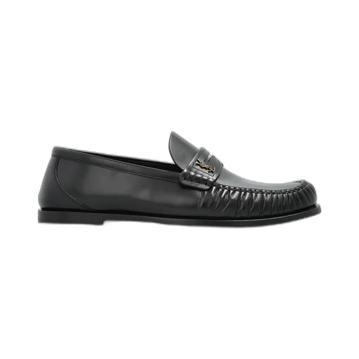 Saint Laurent Laurent Logo Plaque Slip-On Loafers