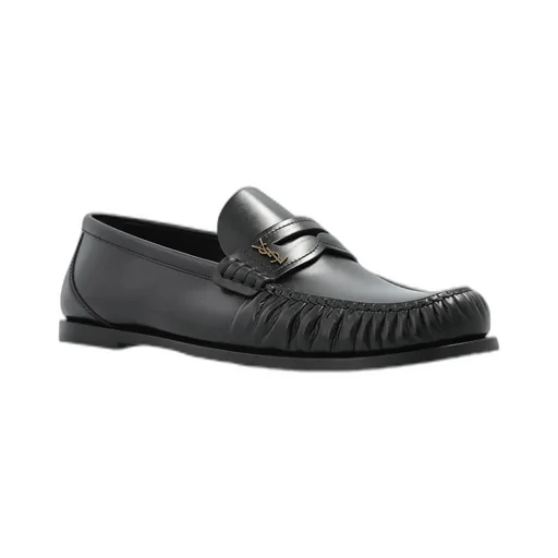 Saint Laurent Laurent Logo Plaque Slip-On Loafers