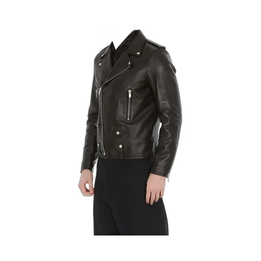 Saint Laurent Zip Detailed Biker Jacket